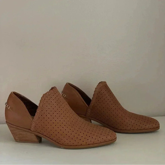 Dr. Scholls Laguna Leather Tan Camel Color Booties Wedges Women Size 8 - Picture 2 of 7